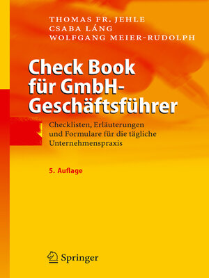 cover image of Check Book für GmbH-Geschäftsführer